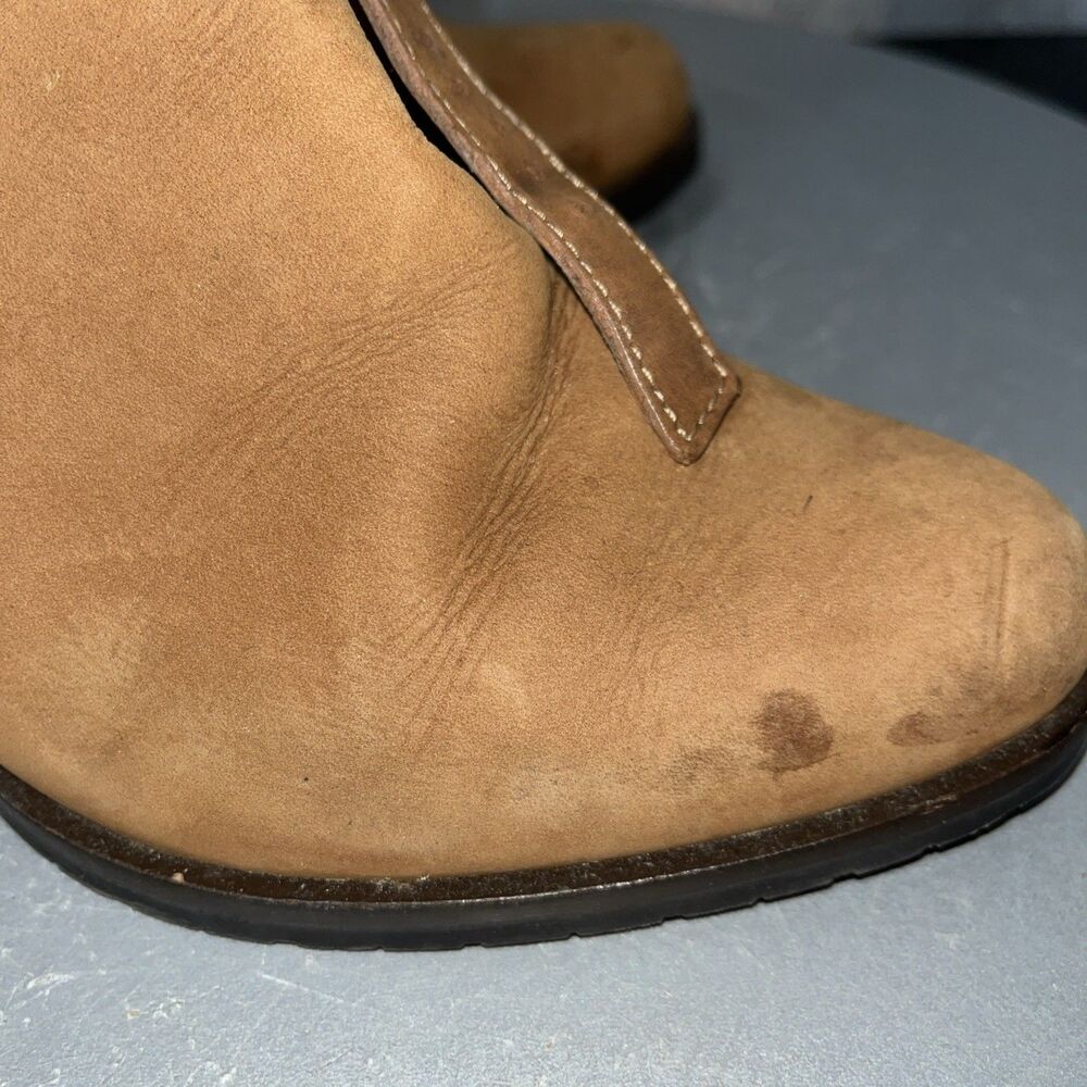 L.K. BENNETT "ALEENA" brown cognac suede short boots Shoe Size 37.5 / 7.5 - Picture 4 of 7